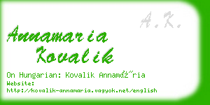 annamaria kovalik business card